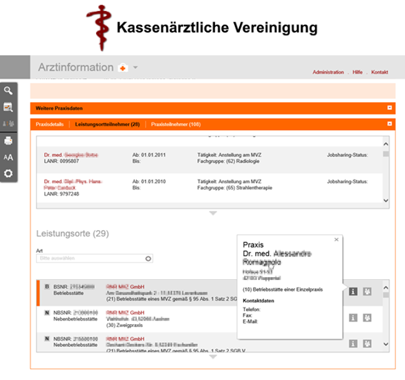 Entwicklung Arztinformationssystem und Web Framework