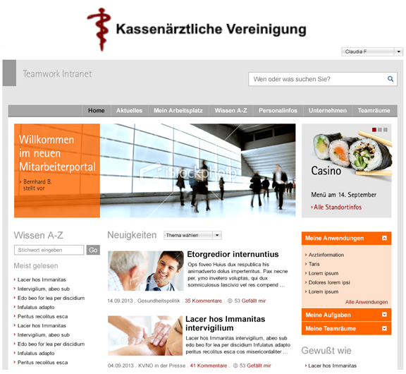 Mitarbeiterportal – Teamwork Intranet