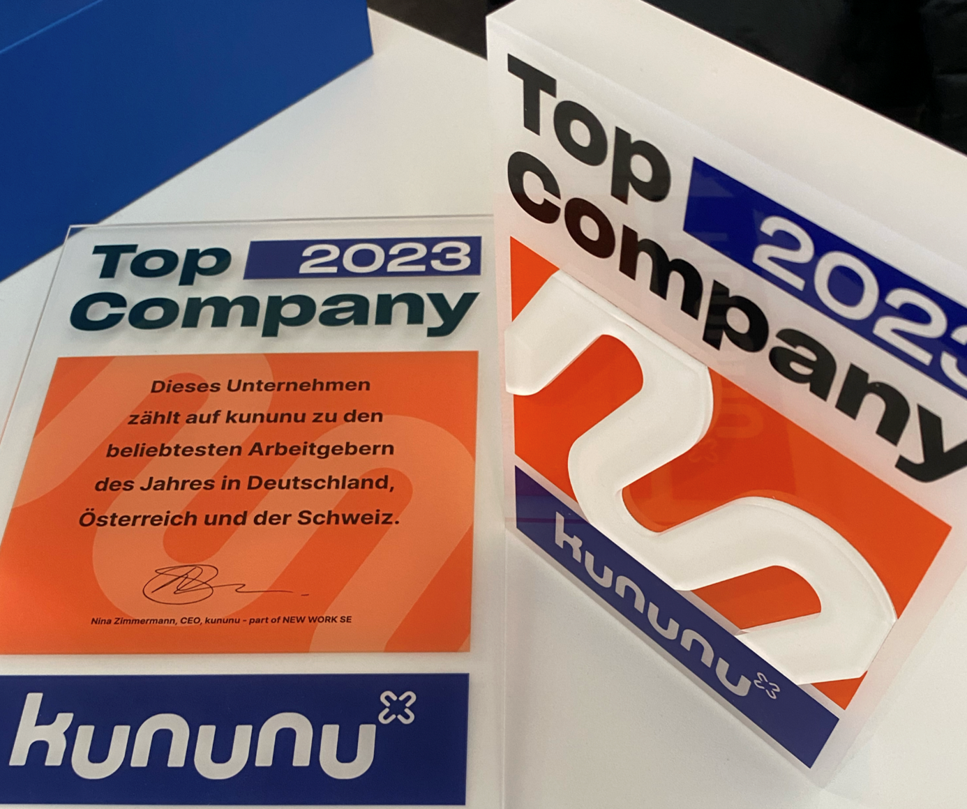 Bild des Awards "Top Company 2023" von kununu